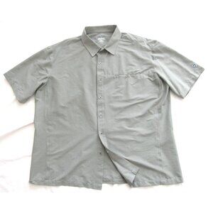Kuhl XXL Tufflex Grey Technical Performance Outdoor Active Wear Button Shirt 2XL